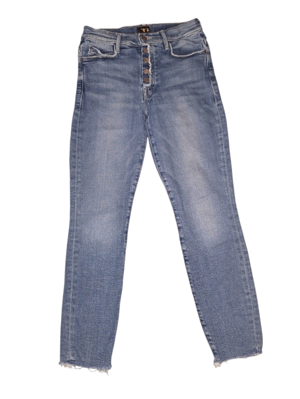 Mother The Fly Cut Stunner Ankle Fray Classic High-Rise Button-Fly Size 26